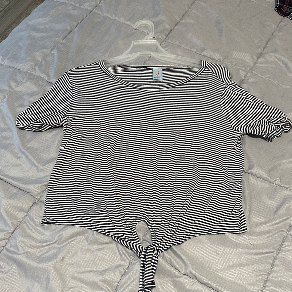 Striped Black and White Women's Top